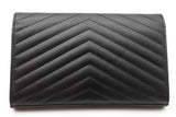Saint Laurent Chevron Quilted Cassandre Envelope Wallet With Chain Eb0826ixzdu