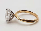 2.02 Carats Lab Grown Diamond 14k Two Tone Gold 2.8g Ring Size 4.25 Do0526prxde