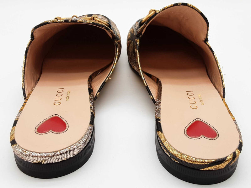 Gucci Princetown Horsebit Metallic Silver Gold Slip Ons Size Eu 37 Do0925oxzde