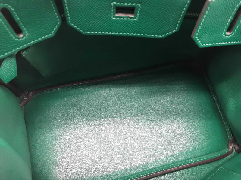 Hermes Birkin 30 Malachite Green Epsom Palladium Hardware Handbag Do1223crxzde