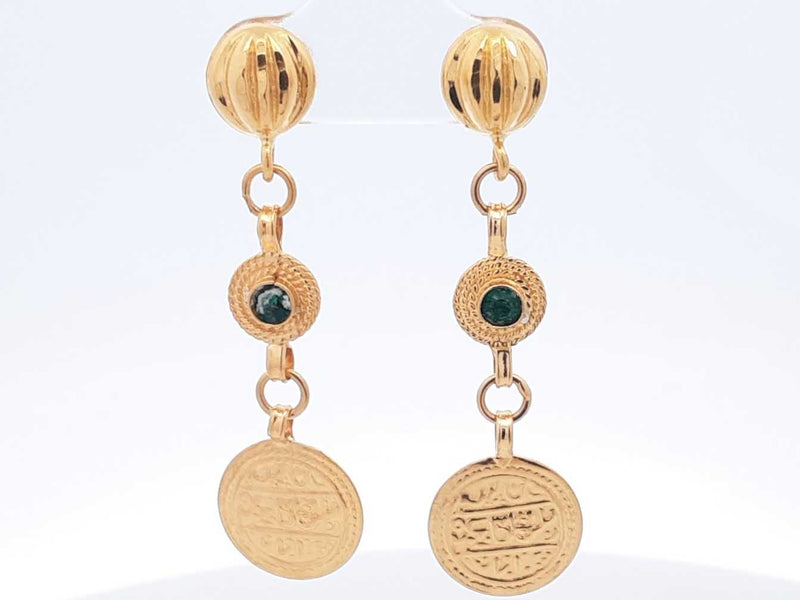 18k Yellow Gold Dangle Earrings 4.6 Grams Eb1124oorsa