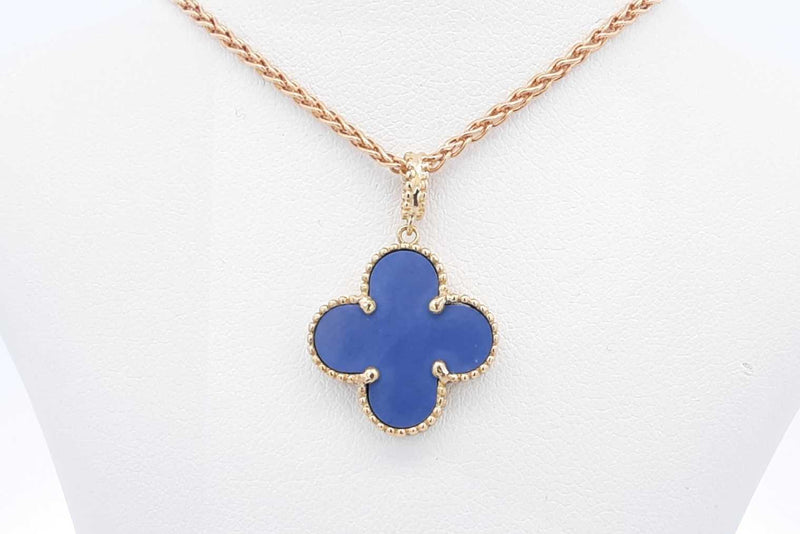 18k Yellow Gold Necklace With Clover Pendant 4.2 Grams 17.5 Inch Eb1024oxzsa