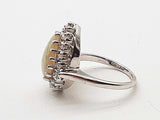 Sythentic White Opal 14k White Gold 4.8g Ring Size 5.5 Do0826prxde