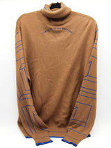 Versace Jeans Couture Brown Blue Turtle Neck Sweater Size It Xxxl Do0126lorde