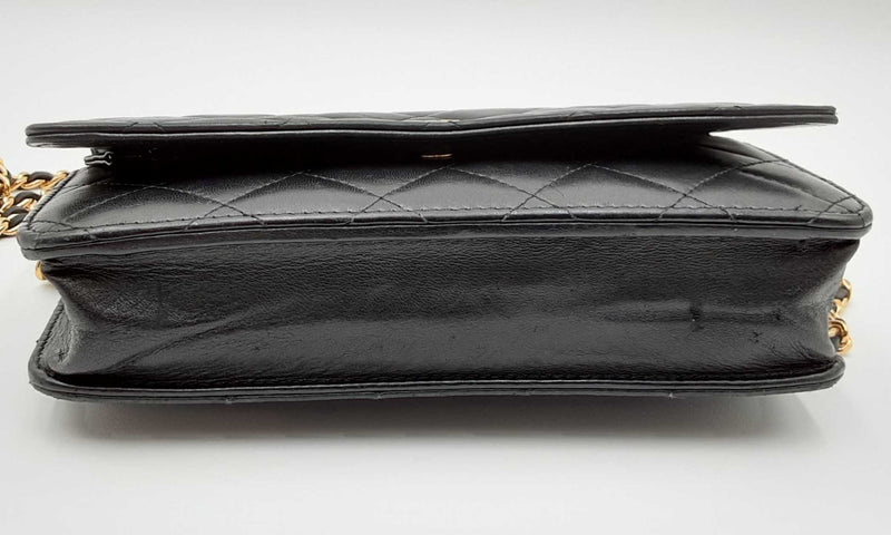 Chanel Quilted Black Lambskin Wallet On Chain Eboxxzdu 144030001481