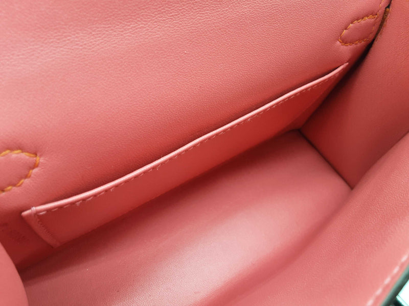 Hermes Mini Kelly Ii Sellier Orange Pink Chevre Mysore Palladium Shoulder Bag Do0225oxzxzde