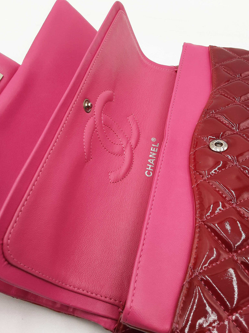 Chanel Classic Double Flap In Burgundy Quilted Patent Leather Fw0125wcxzdu