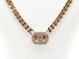 Chanel Cubic Zirconia Cc Cuban Link Necklace 18 Inch Fw0925wxzdu