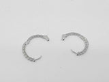 3.0 Dwt Lab Grown Diamond 4.4 Grams Bangle Earring Sterling Silver Mk1225opsmia