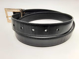 Versace Black Leather Belt With Gold-tone Greca Accent Buckle Fw1224rxsa