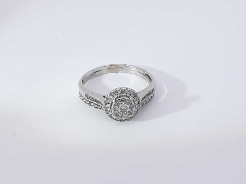 0.22 Cttw Diamond 14k White Gold Ring 4.6 Grams Size 11 Aa0925ocrsa