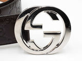 Gucci Guccissima 40mm Dark Brown Leather Belt & Gg Buckle Size 40 Fw0326llrdu
