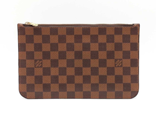 Louis Vuitton Neverfull Pochette In Damier Ebene Coated Canvas Fw0925wirdu