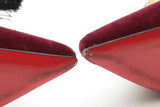 Christian Louboutin Hot Chick Kiss Burgundy Velvet Pumps Size 38 Eb0526oxzsa