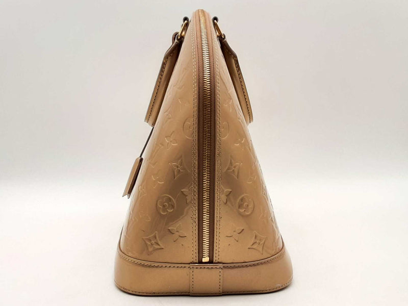 Louis Vuitton Alma Gm Vernis Beige Handbag Aa0525pzxsa