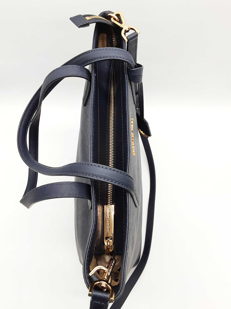 Michael Kors Hayley Blue Saffiano Leather Large Top Zip Tote Bag Do0925wxde