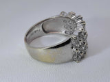 2.0 Cttw Diamond & 14k White Gold Four-row Ring 5.1 Grams Size 8 Fw0925pcsdu