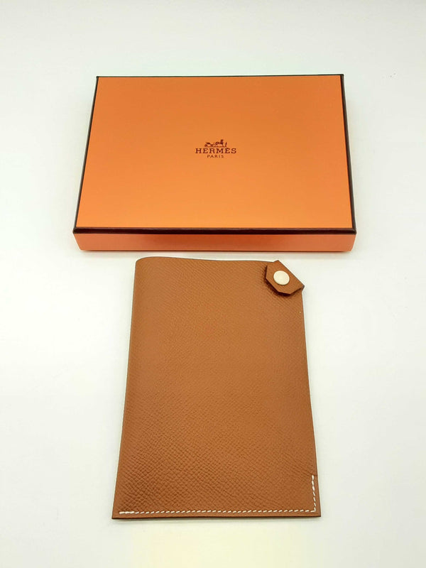 Hermes Gold Brown Epsom Leather Passport Holder Do0524oxzde