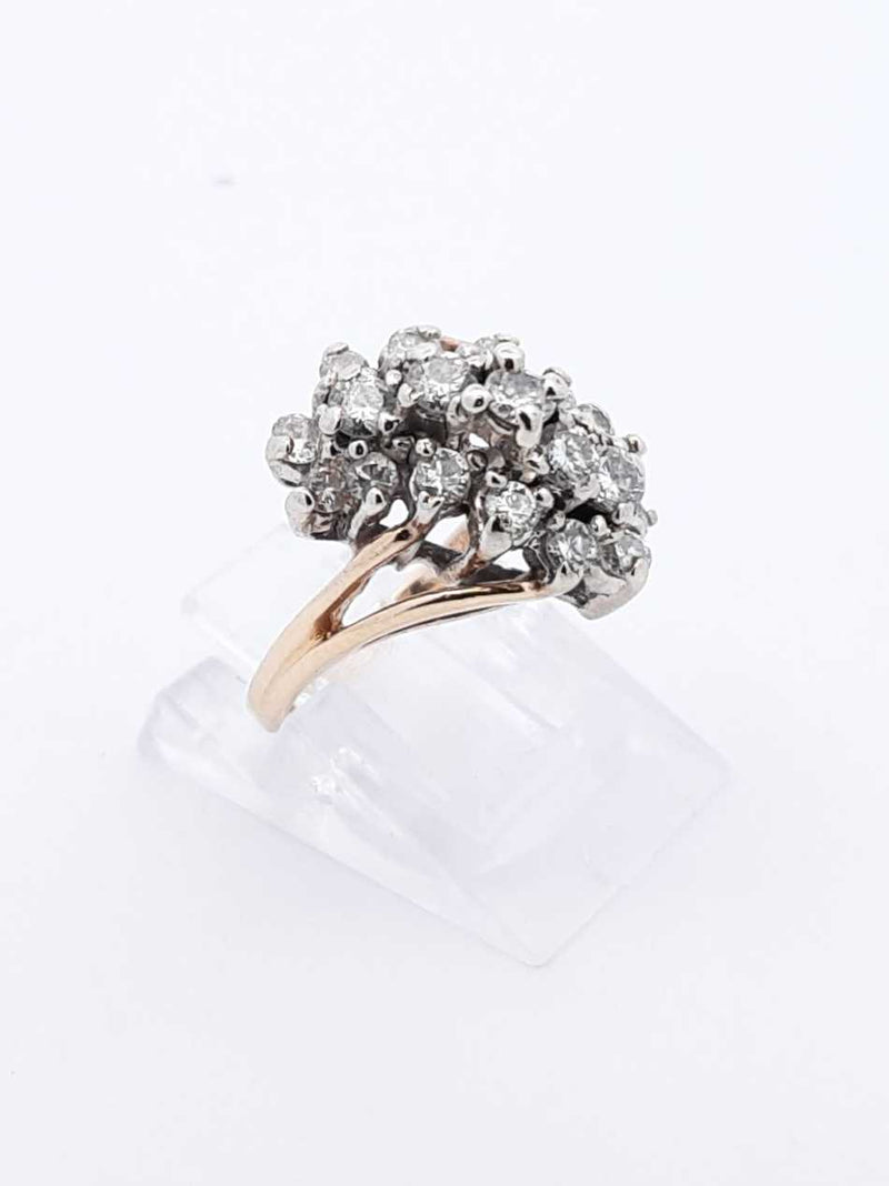 0.64 Ctw Diamond & 14k Yellow Gold Waterfall Ring 4.7 Gram Size 4.25 Fw0725wzxdu