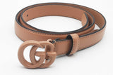 Gucci Brown Leather Belt With Double G Buckle Size 70/28 Eb0726lxzsa