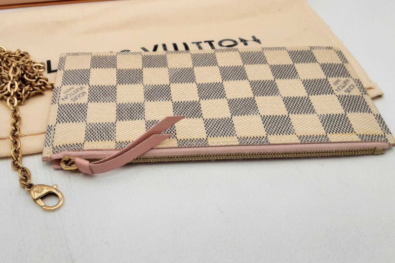 Louis Vuitton Damier Azur Pochette Felicie Rose Pink Eb0425lxxpsa