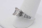 1.0ctw Princess Cut Diamond Ring In 14k White Gold 5 Grams Size 9 Eb0625lszxsa