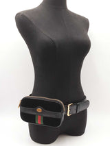 Gucci Ophidia Belt Bag In Black Suede & Patent Leather Size 85/34 Fw0926oexdu