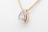 0.75ctw Pear Shaped Diamond Necklace 14k Yellow Gold 3.6g 18 Inch Eb1225crxsa