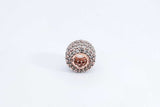 Pandora Rose Gold Plated Sparkling Pave Triple Row Charm 2.3 Grams Eb1024rdu