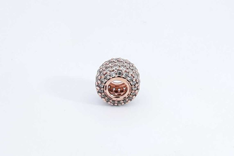 Pandora Rose Gold Plated Sparkling Pave Triple Row Charm 2.3 Grams Eb1024rdu