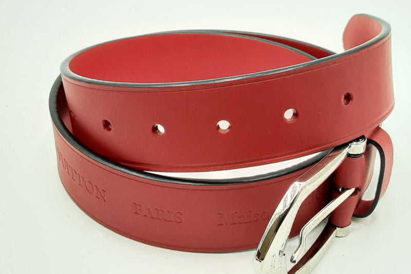 Louis Vuitton Paris Maison Fondee En 1854 Red Leather Belt Eb1224lrxdu