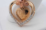 14k Yellow Gold Heart Pendant With Diamonds 4.3 Grams Eb0426oxzsa