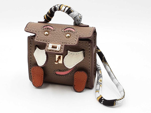 Mini Plaything Bag Charm In Taupe Fw0825idu