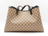 Gucci Emblem Large Tote In Beige & Brown Gg Monogram Coated Canvas Fw1225lzxzdu