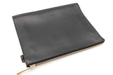 Fendi X Versace Logo Wristlet Clutch In Black Leather Fw1225orzdu