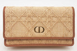 Christian Dior Cannage Raffia Caro Pouch With Chain Eb0326ixzsa