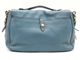 Prada Vitello Daino Push Lock Dbl Buckle Blue Handbag Aa0926wzxsa