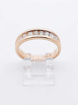 0.80 Cttw Channel-set Diamond & 14k Yellow Gold Ring 5.6 Gram Size 8 Fw0825pzxdu