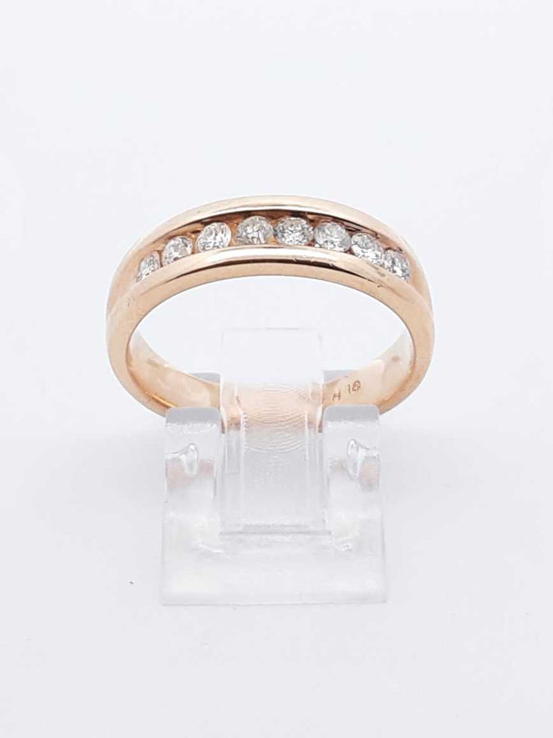 0.80 Cttw Channel-set Diamond & 14k Yellow Gold Ring 5.6 Gram Size 8 Fw0825pzxdu