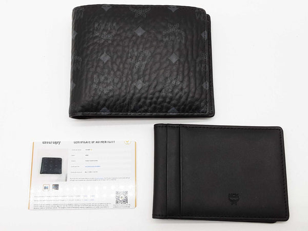 Mcm Black Visetos Coated Canvas Bifold Wallet Do0925ixde
