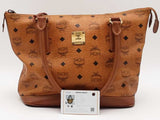 Mcm Cognac Visetos Logo Tote Bag Beige Aa0826lzxsa