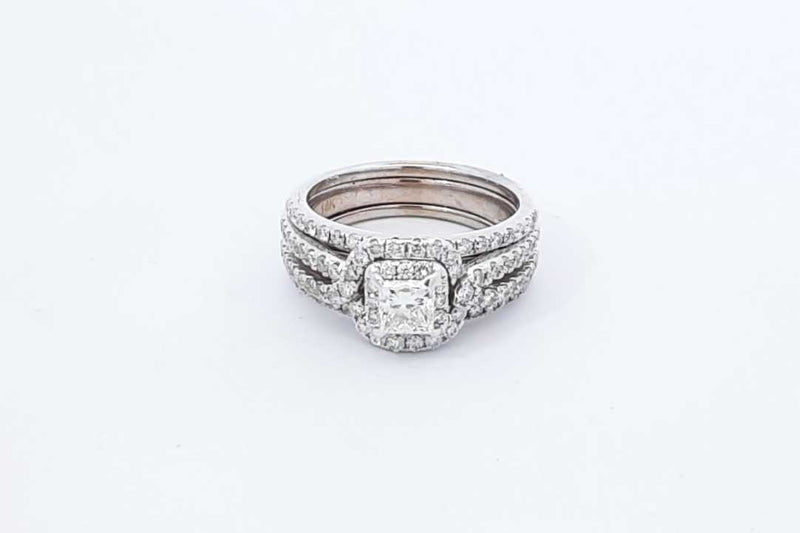 1.38ctw Diamond Ring In 14k White Gold 7.9 Grams Size 6.5 Eb1225lxxzdu