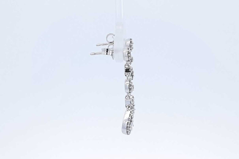 Approx. 0.26ctw Diamond Dangle Earrings In 10k White Gold 2 Grams Eb0724lxzdu