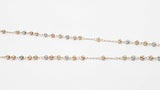 Tri-color 14k Gold Rosary Necklace 5.9 Grams 18 Inch Fw1025orzdu
