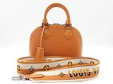 Louis Vuitton Alma Bb Bag In Honey Gold Epi Leather & Jacquard Bandoulière Strap Fw0626lzxzdu