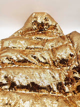 H&moschino Gold Sequin Down Jacket Size M Eb0326crsa