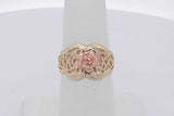 14k Yellow Gold Filigree Ring With Rose Gold Flower 2.8g Size 6.25 Eb0426lexsa