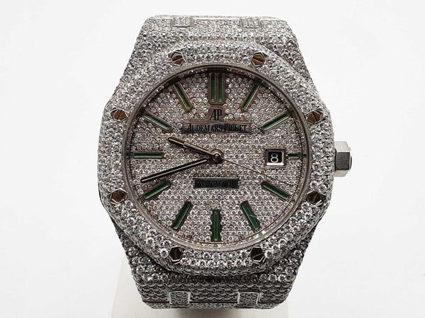 Audemars Piguet 40 Royal Oak Aftermarket Diamonds Steel Automatic Watch Do0525lsxzxde
