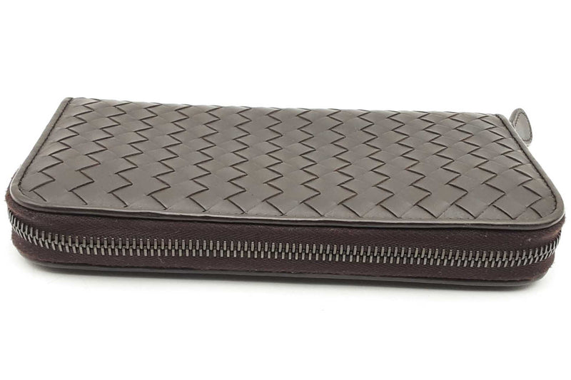 Bottega Veneta Intrecciato Woven Leather Zip Around Wallet Eb0724lcrsa