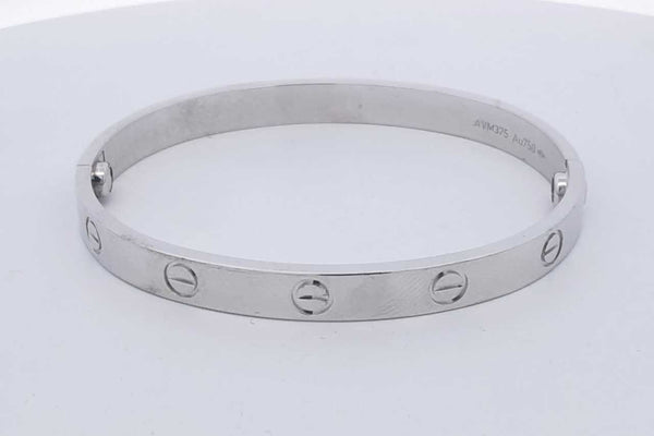 Cartier 18k White Gold Love Bracelet 33.4 Grams Size 17 Eb1224pxxzsa